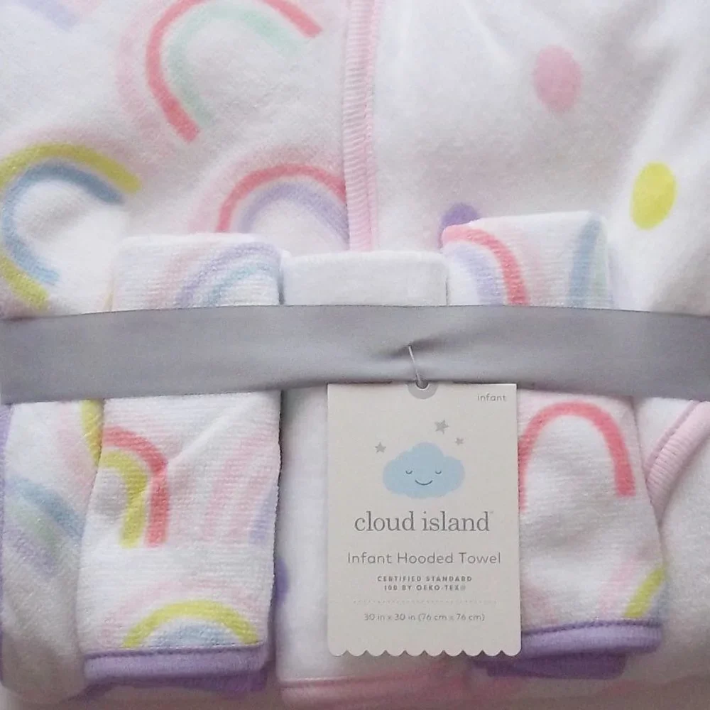 Cloud Island 5 Pc Infant Hooded Towel & Wash Set